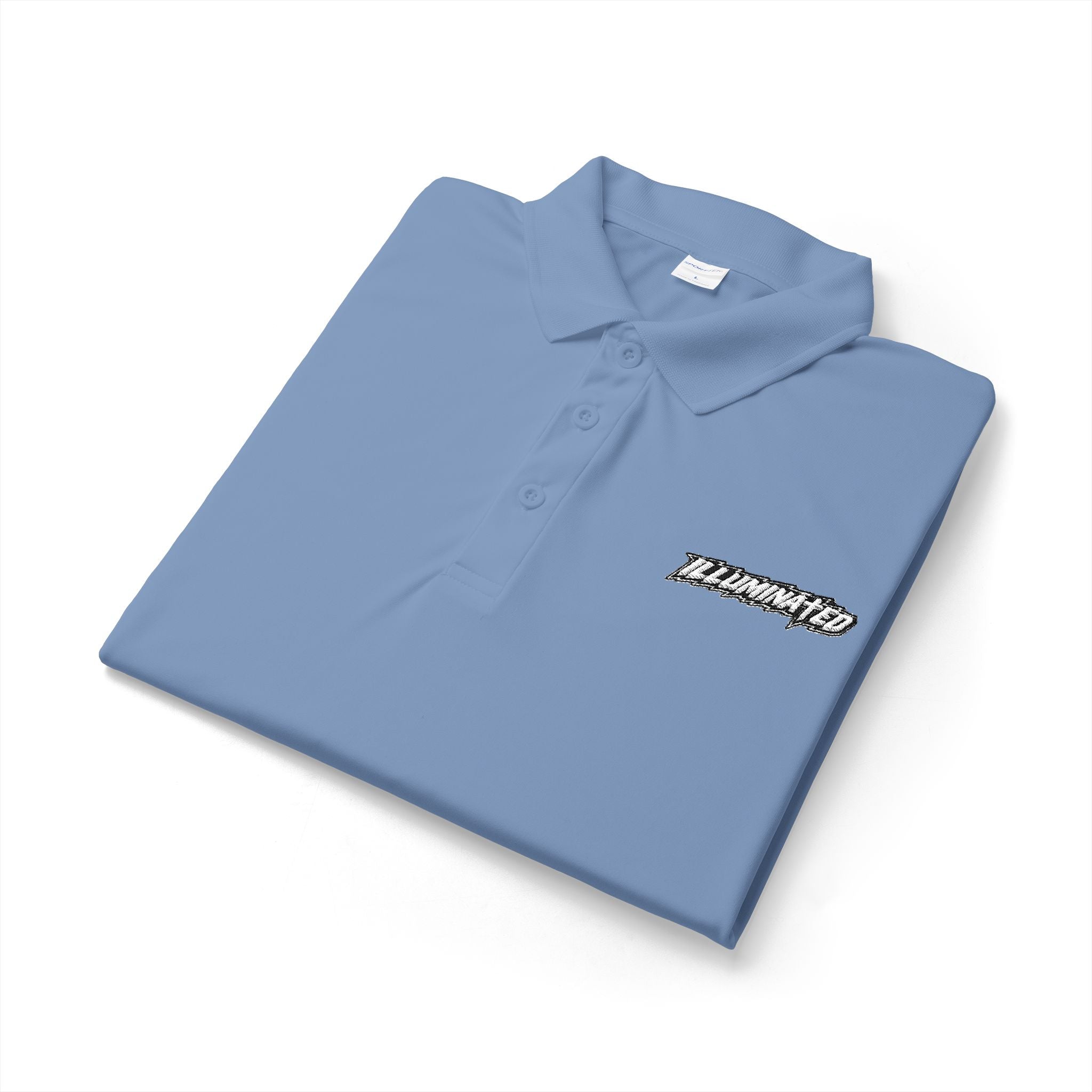 White Logo Polo Shirt — Minimal Chest Emblem Performance Golf Polo