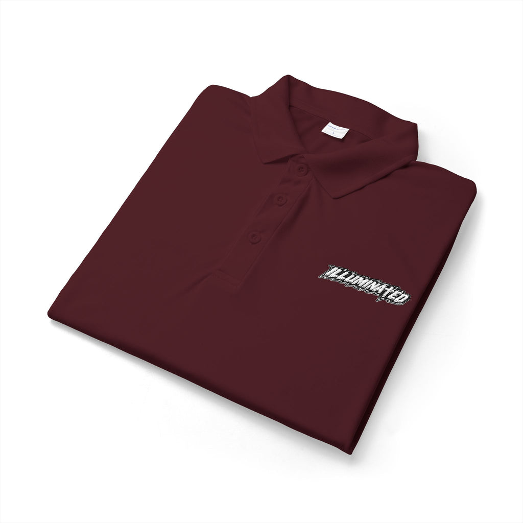 White Logo Polo Shirt — Minimal Chest Emblem Performance Golf Polo