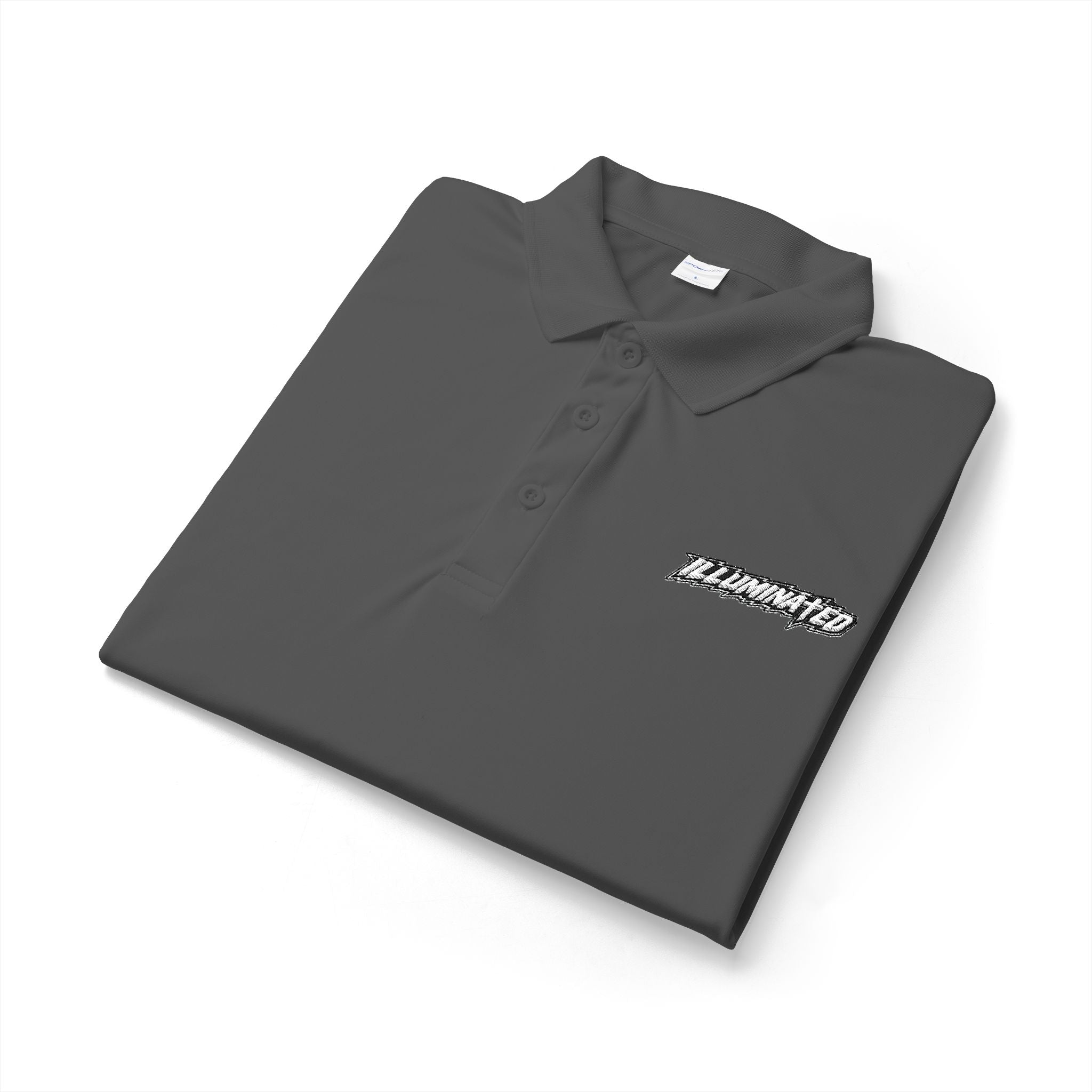 White Logo Polo Shirt — Minimal Chest Emblem Performance Golf Polo