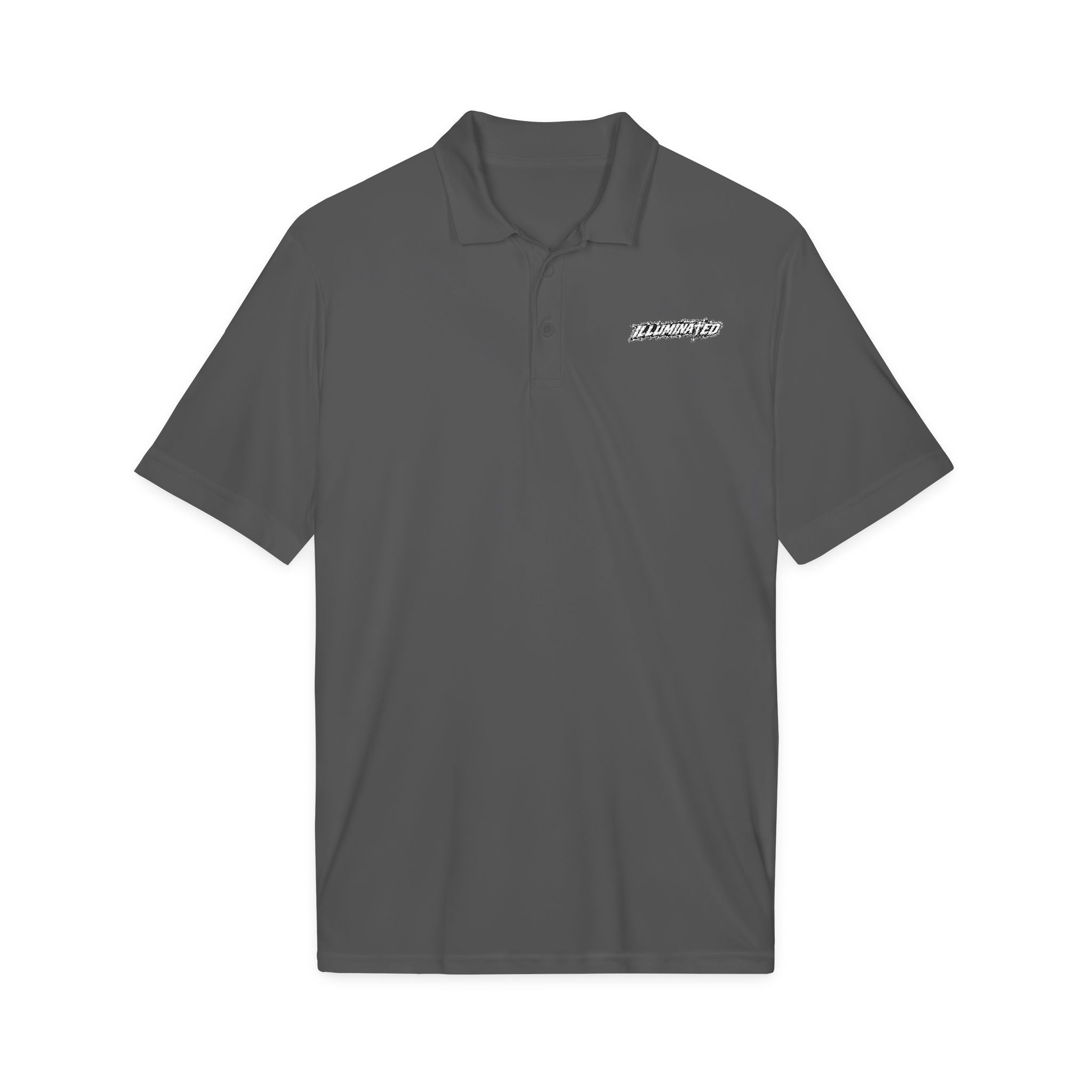White Logo Polo Shirt — Minimal Chest Emblem Performance Golf Polo