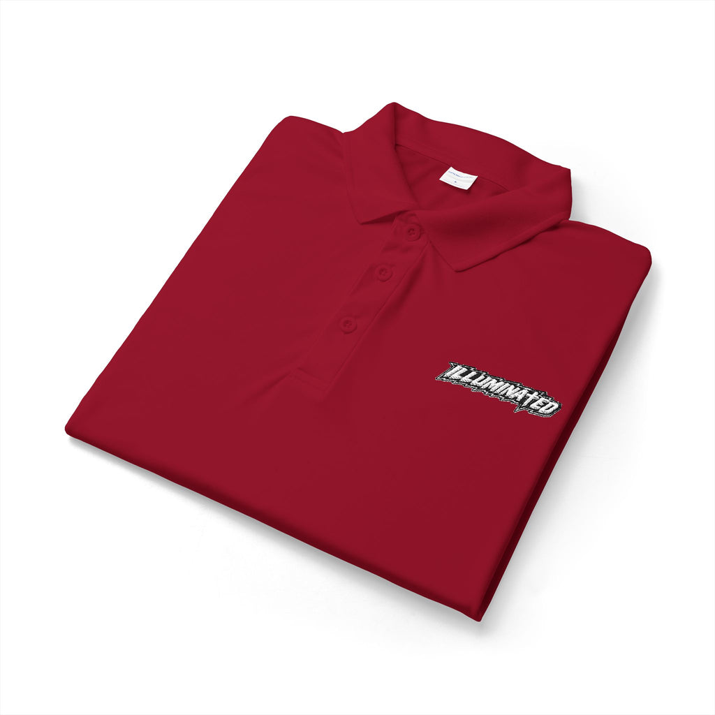 White Logo Polo Shirt — Minimal Chest Emblem Performance Golf Polo