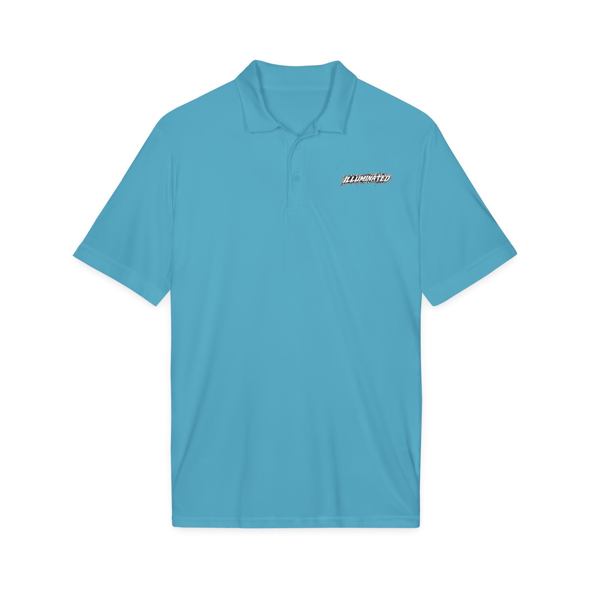 White Logo Polo Shirt — Minimal Chest Emblem Performance Golf Polo