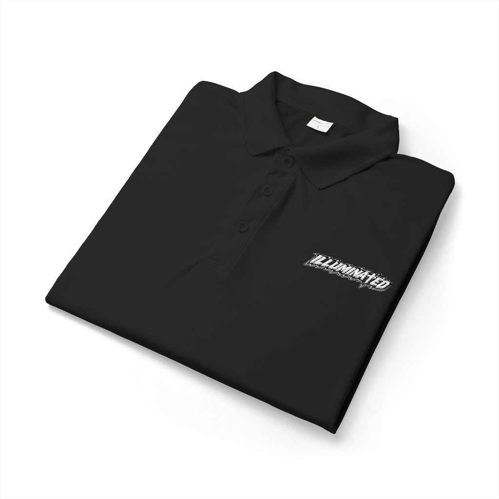 White Logo Polo Shirt — Minimal Chest Emblem Performance Golf Polo