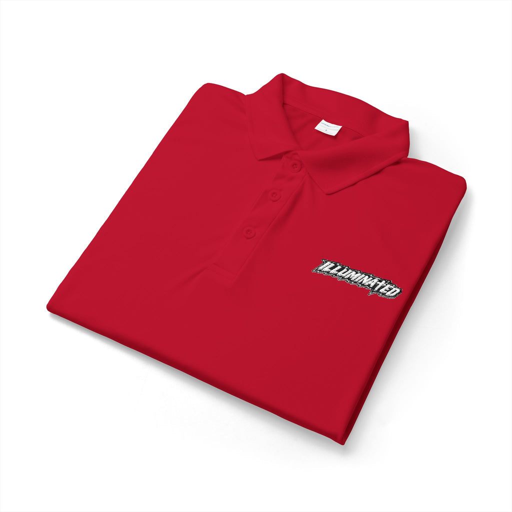 White Logo Polo Shirt — Minimal Chest Emblem Performance Golf Polo