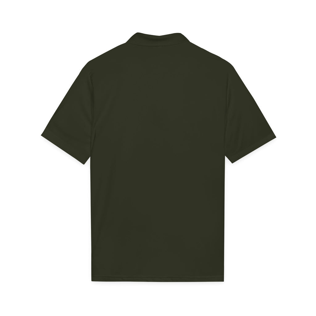 White Logo Polo Shirt — Minimal Chest Emblem Performance Golf Polo