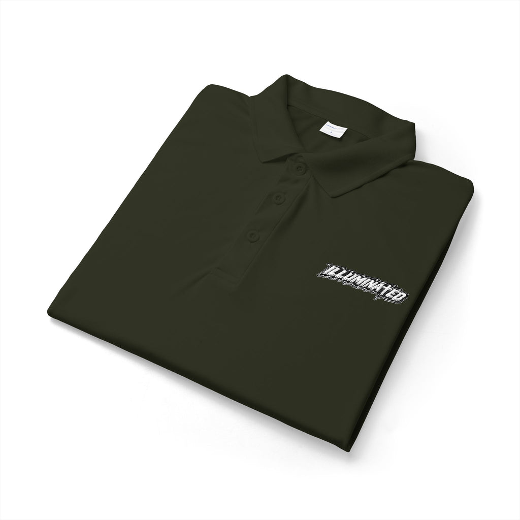 White Logo Polo Shirt — Minimal Chest Emblem Performance Golf Polo