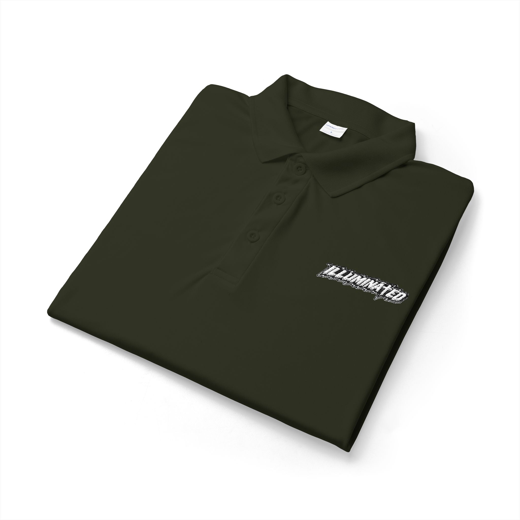 White Logo Polo Shirt — Minimal Chest Emblem Performance Golf Polo