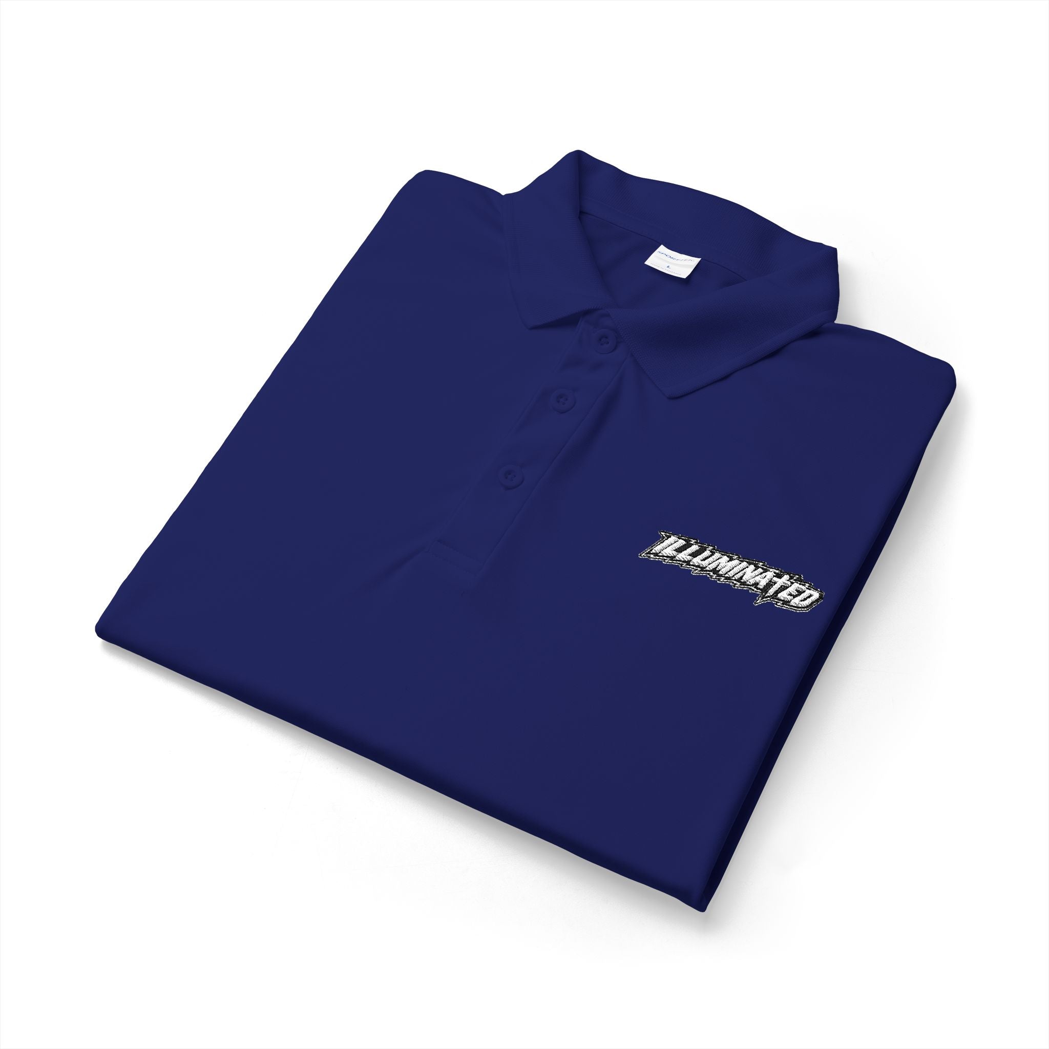 White Logo Polo Shirt — Minimal Chest Emblem Performance Golf Polo