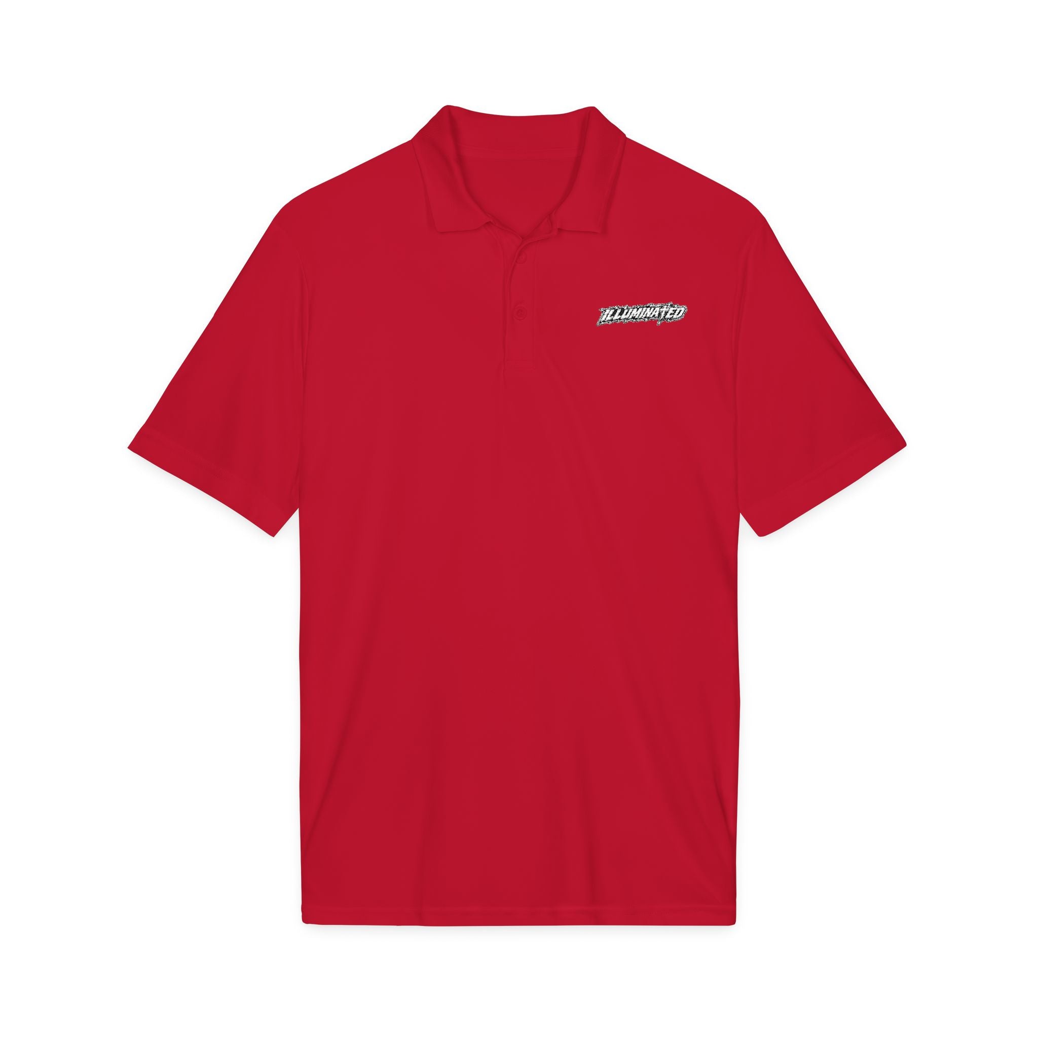 White Logo Polo Shirt — Minimal Chest Emblem Performance Golf Polo
