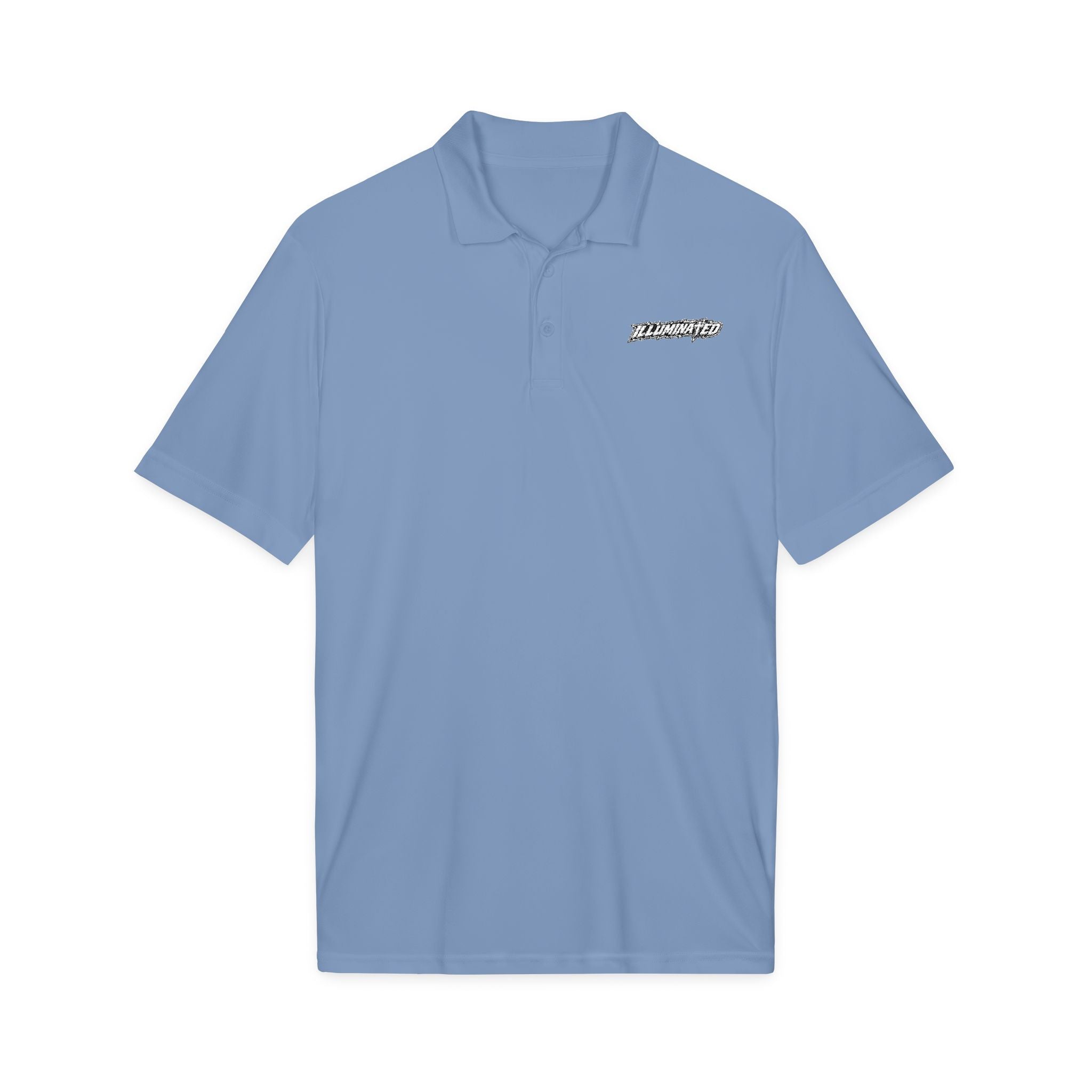 White Logo Polo Shirt — Minimal Chest Emblem Performance Golf Polo