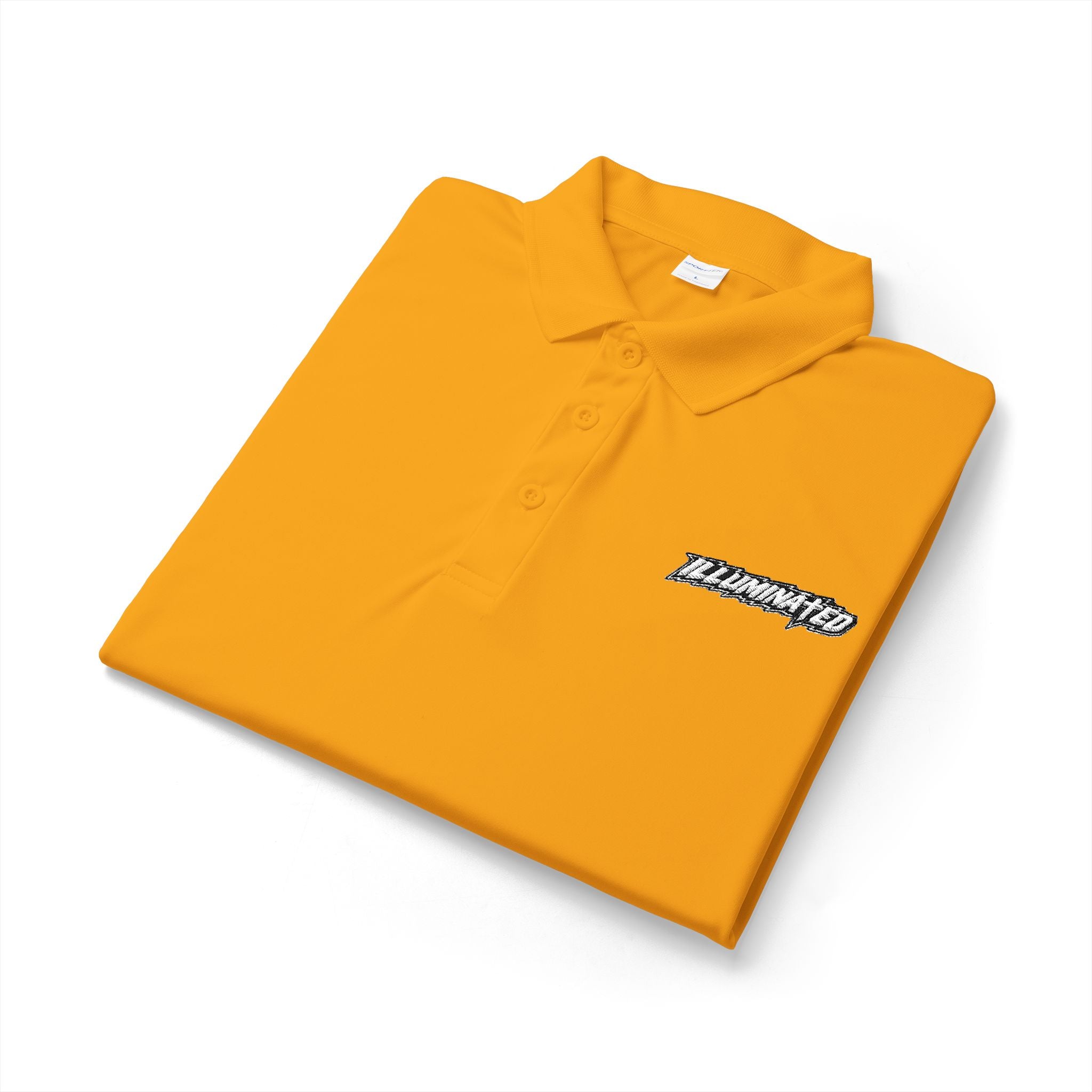 White Logo Polo Shirt — Minimal Chest Emblem Performance Golf Polo