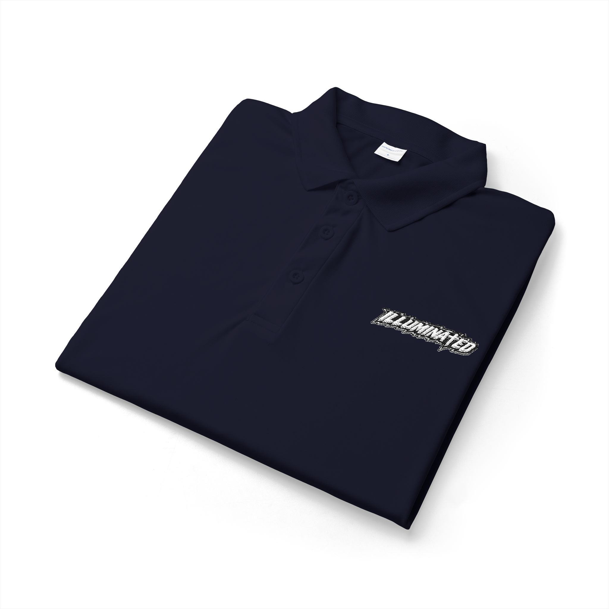 White Logo Polo Shirt — Minimal Chest Emblem Performance Golf Polo