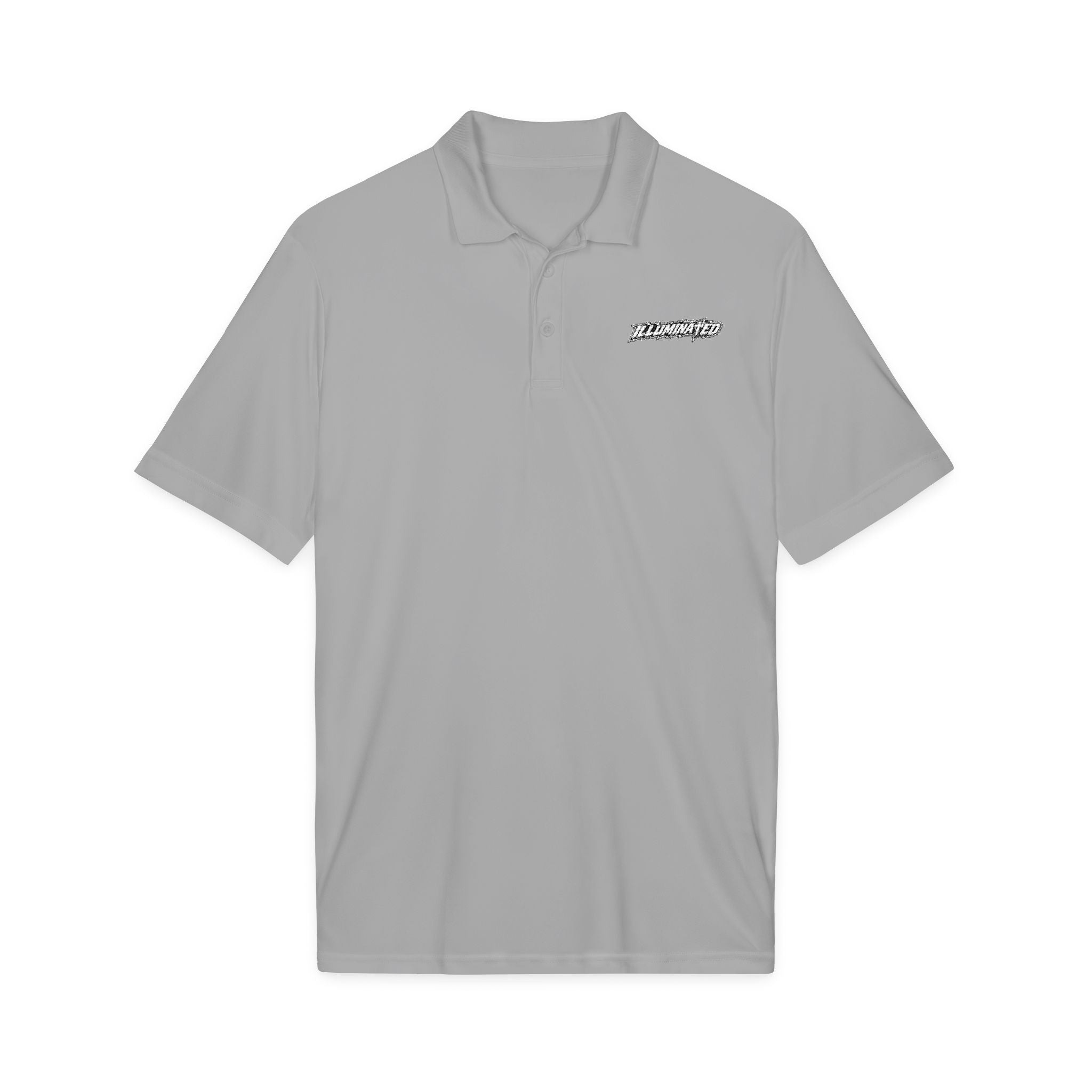 White Logo Polo Shirt — Minimal Chest Emblem Performance Golf Polo