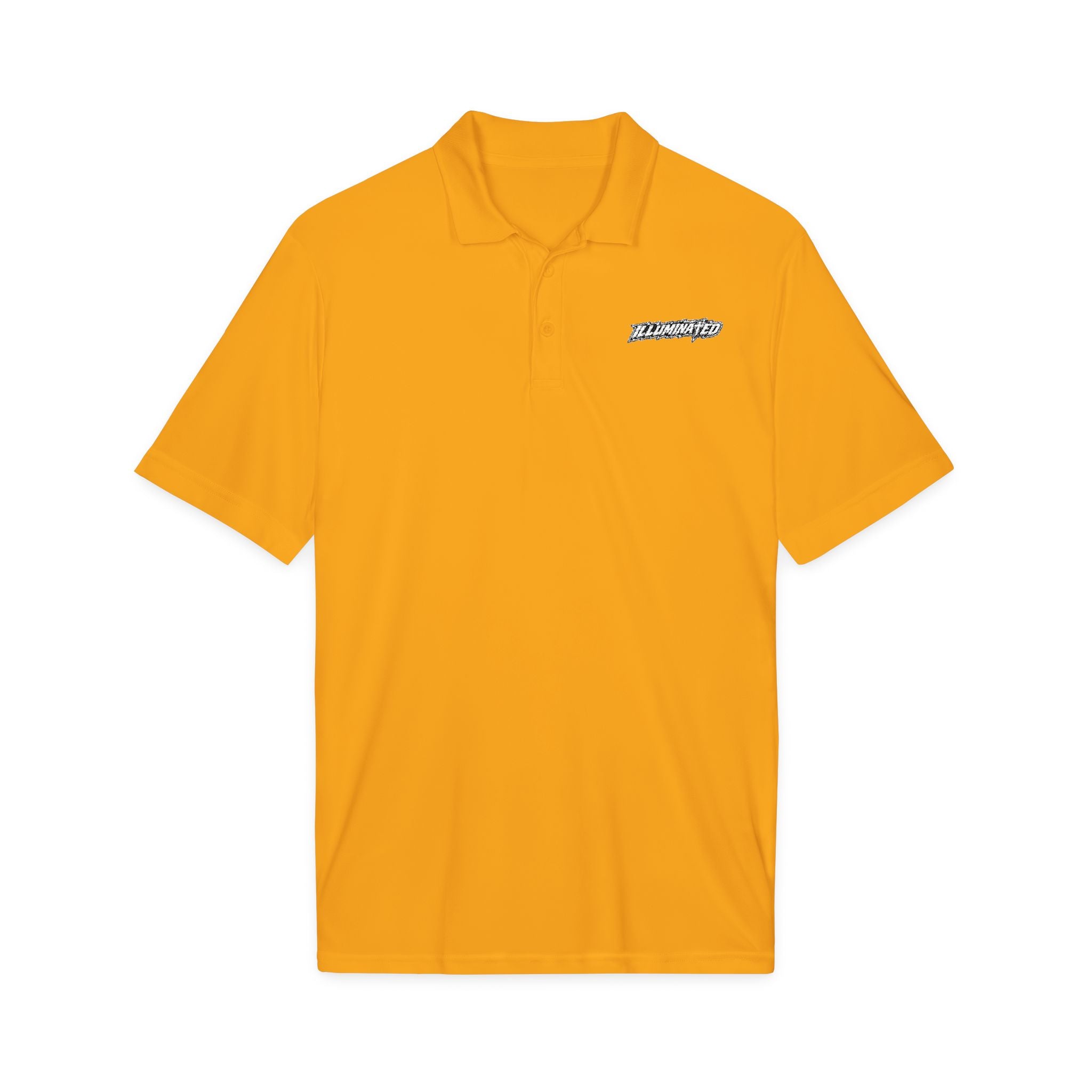 White Logo Polo Shirt — Minimal Chest Emblem Performance Golf Polo