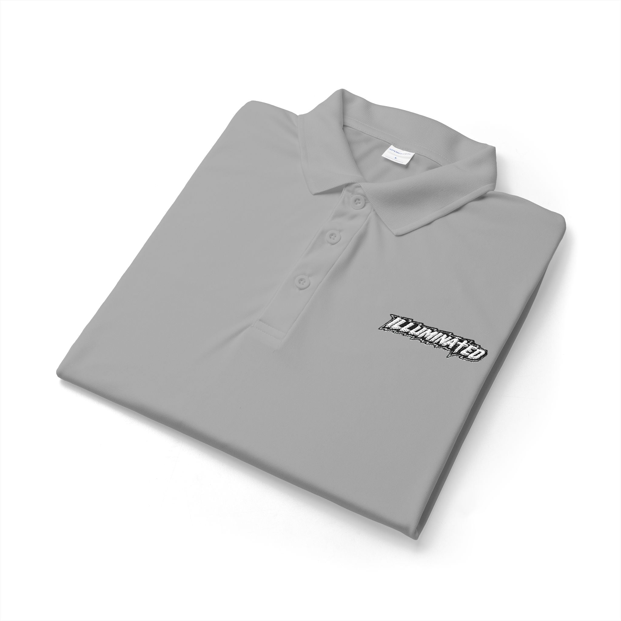 White Logo Polo Shirt — Minimal Chest Emblem Performance Golf Polo